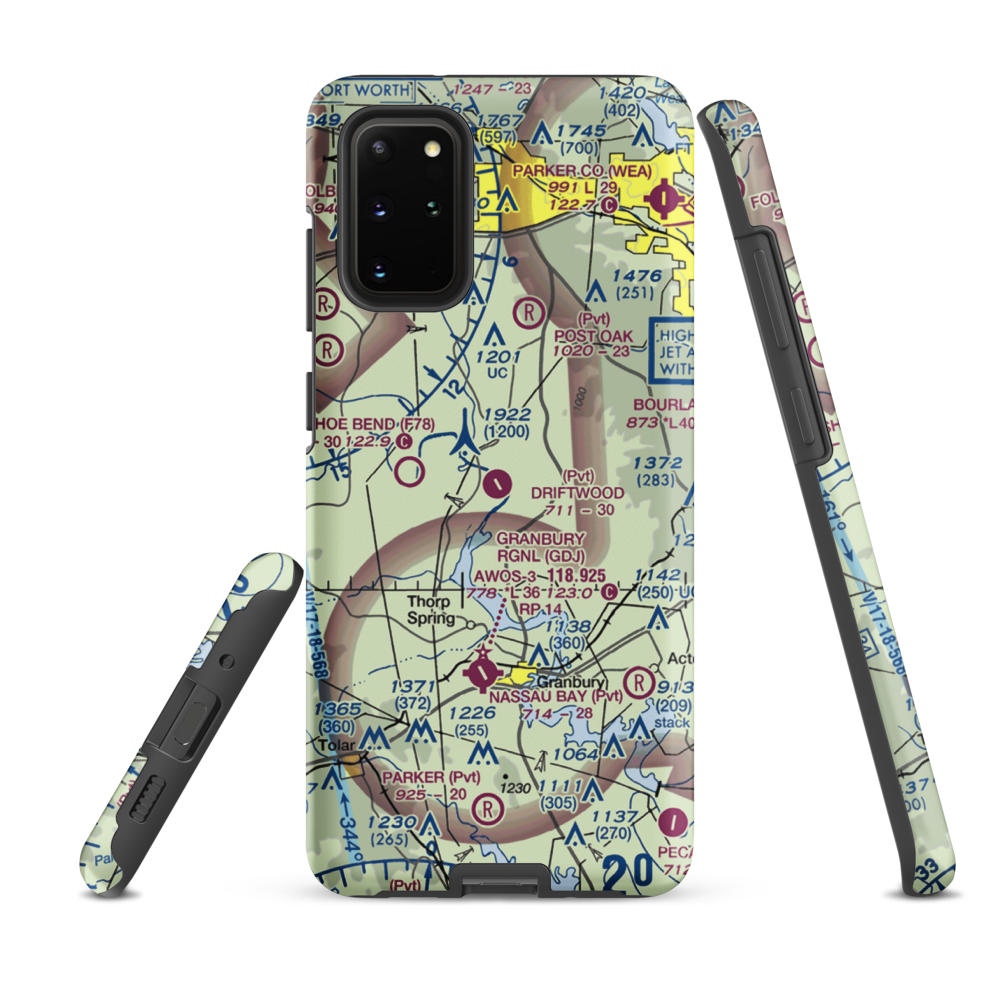 Driftwood Ranch Airport (XA86) VFR Sectional Samsung Phone Case Samsung Galaxy S20 Plus model shown