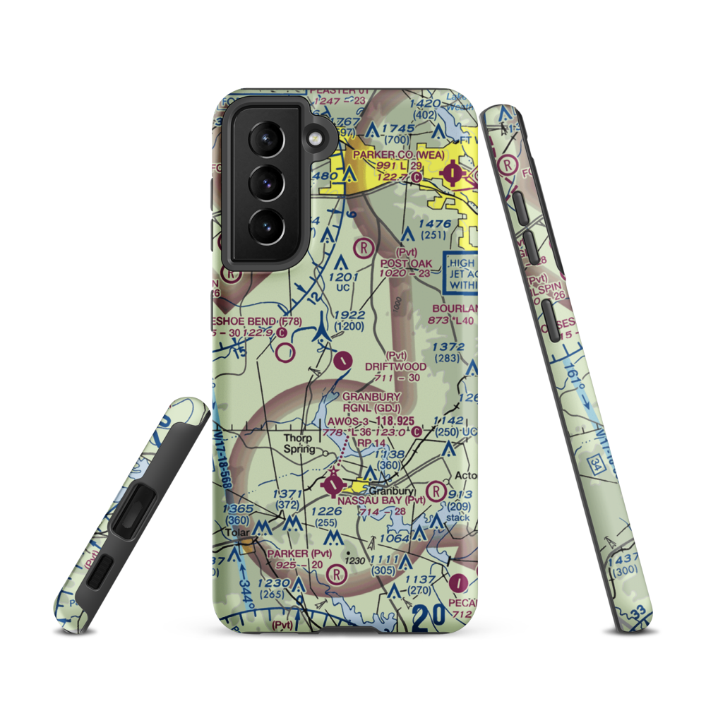 Driftwood Ranch Airport (XA86) VFR Sectional Samsung Phone Case Samsung Galaxy S21 model shown