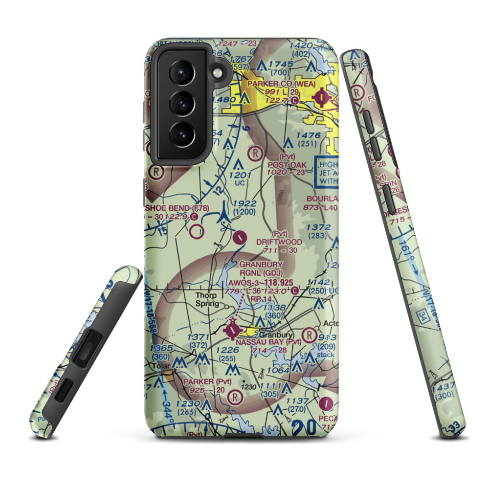 Driftwood Ranch Airport (XA86) VFR Sectional Samsung Phone Case Samsung Galaxy S21 Plus model shown