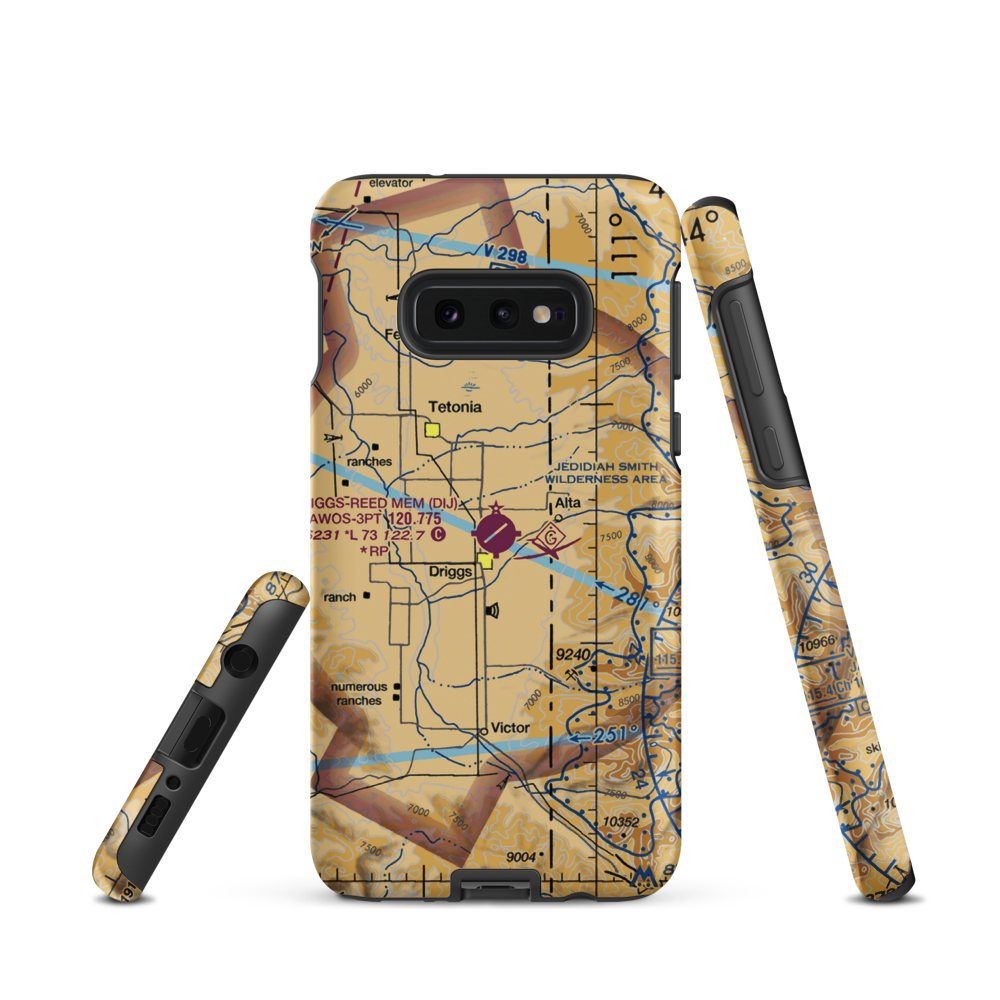 Driggs Reed Memorial Airport (DIJ) VFR Sectional Samsung Phone Case Samsung Galaxy S10 Plus model shown