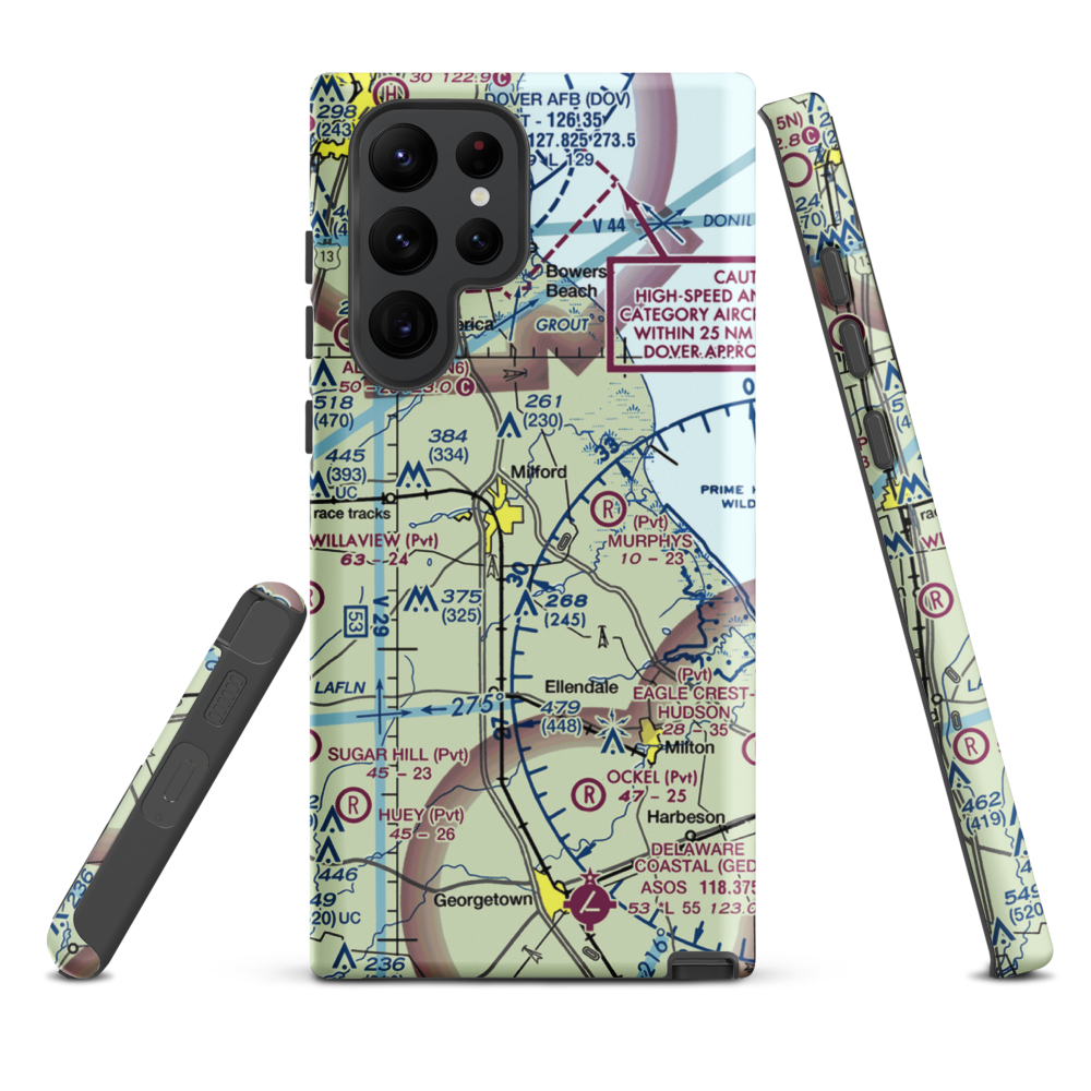 Drummond Airport (DE11) VFR Sectional Samsung Phone Case Samsung Galaxy S22 Ultra model shown