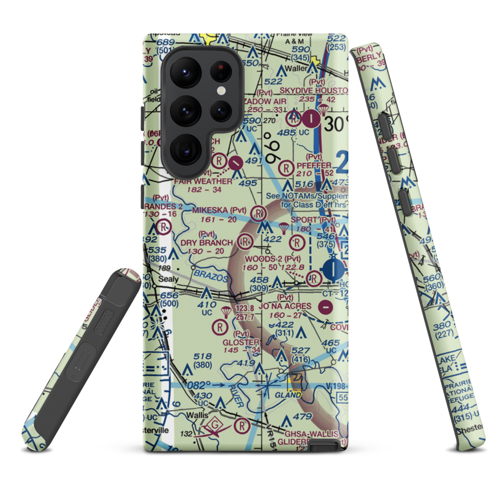 Dry Branch Ranch Airport (TS44) VFR Sectional Samsung Phone Case Samsung Galaxy S22 Ultra model shown