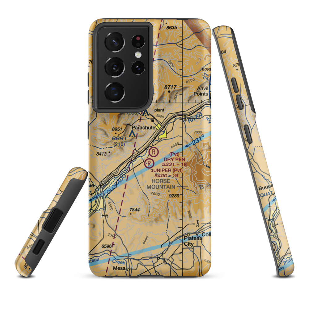 Dry Pen Airport (16CO) VFR Sectional Samsung Phone Case Samsung Galaxy S21 Ultra model shown