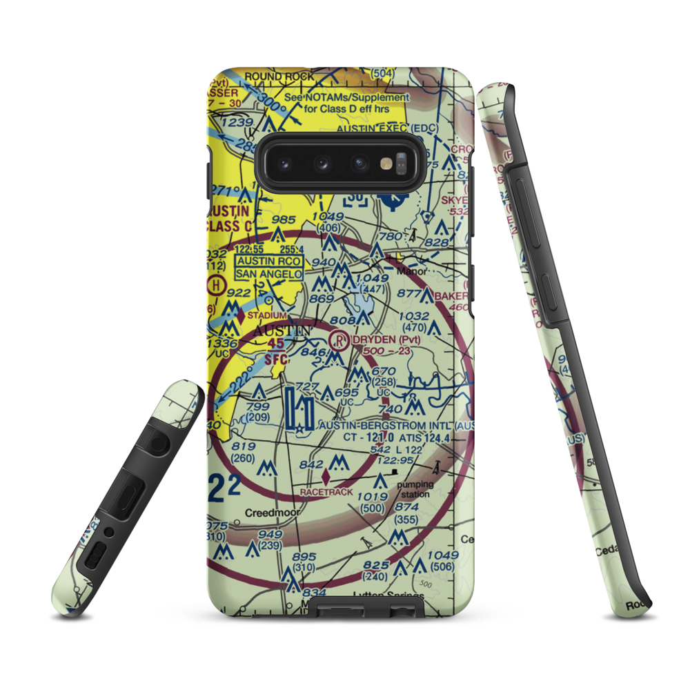 Dryden Airport (TX05) VFR Sectional Samsung Phone Case Samsung Galaxy S10 Plus model shown
