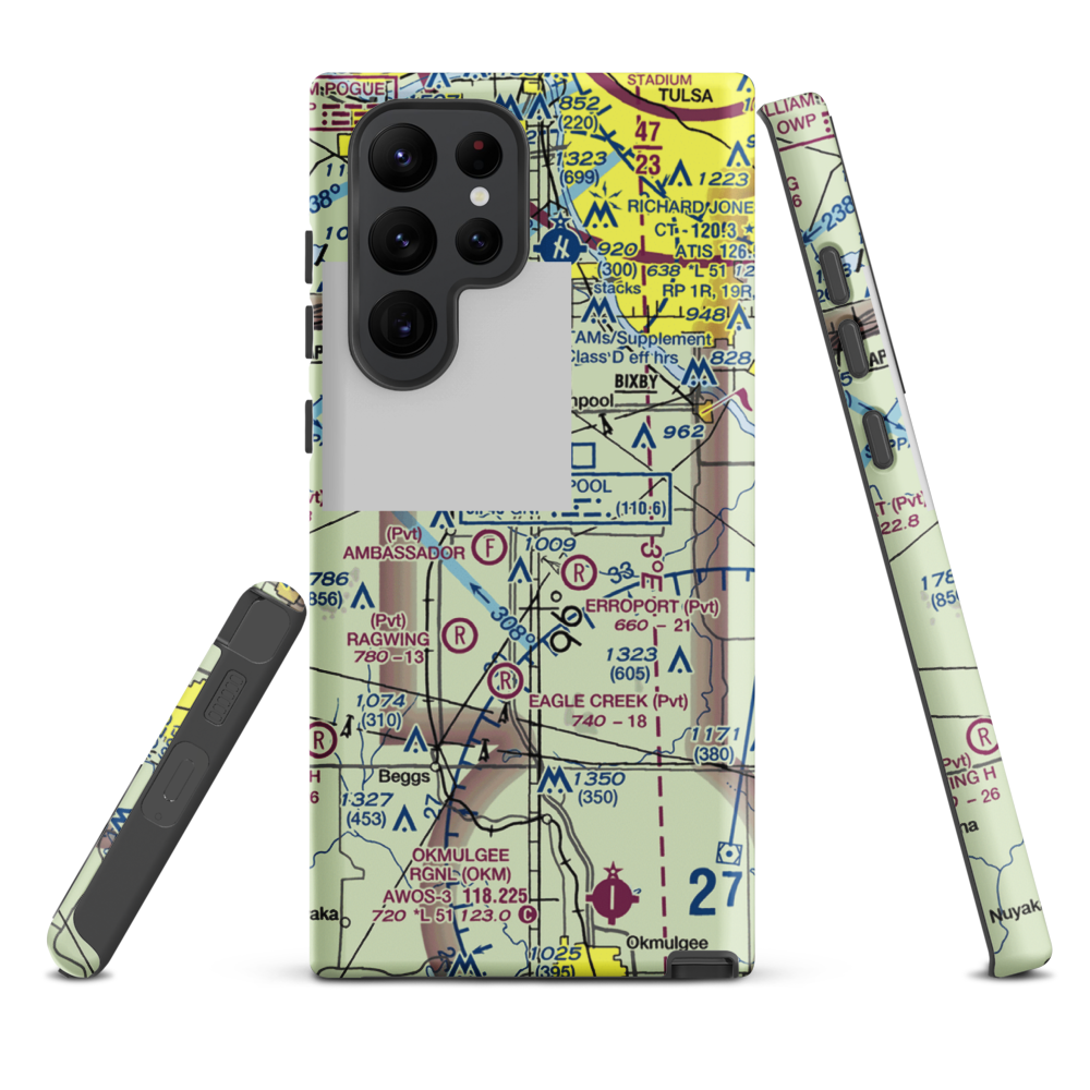 Duck Creek Airport (OK36) VFR Sectional Samsung Phone Case Samsung Galaxy S22 Ultra model shown
