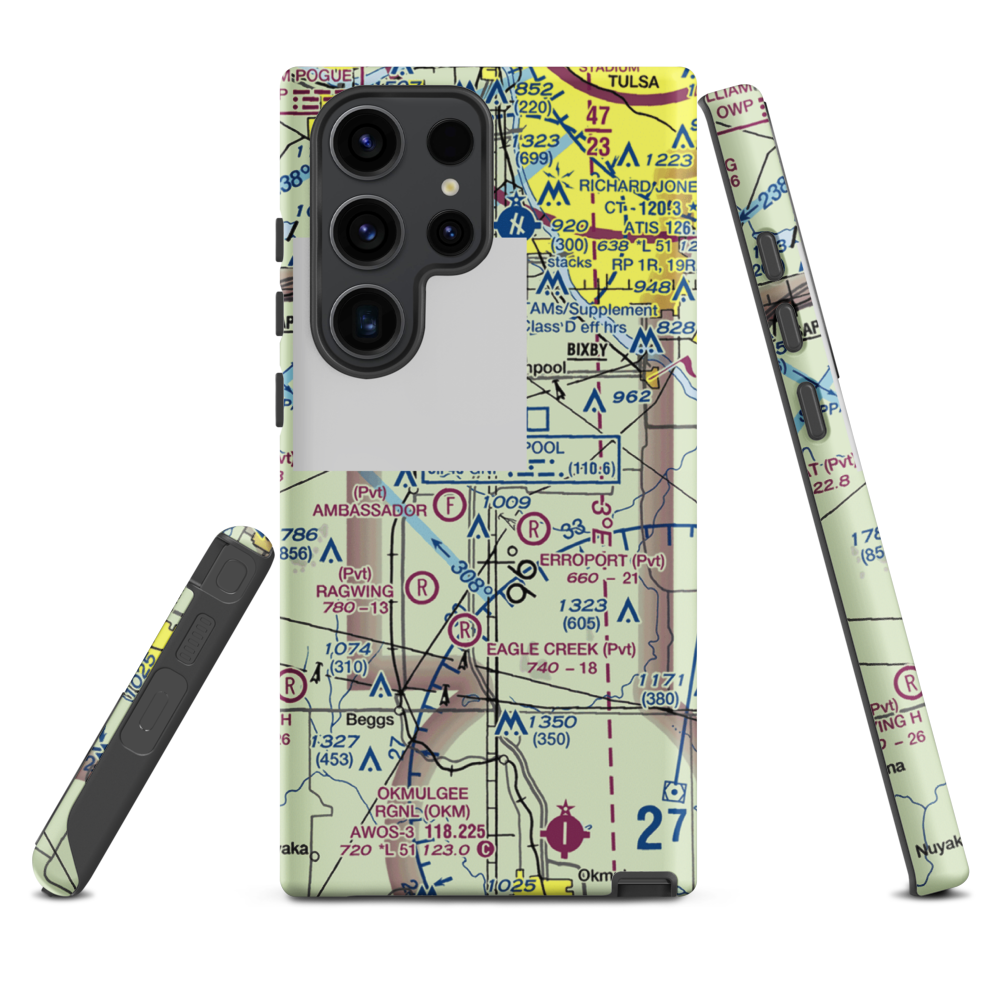 Duck Creek Airport (OK36) VFR Sectional Samsung Phone Case Samsung Galaxy S23 Ultra model shown