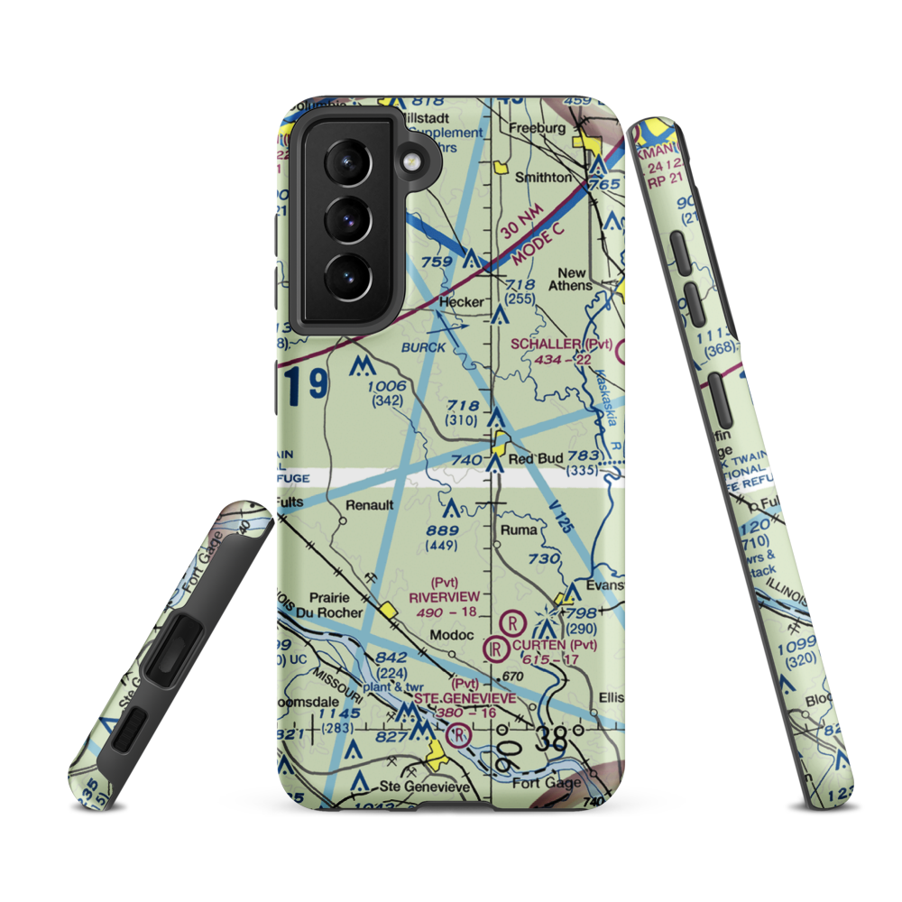 Duclos RLA Restricted Landing Area (91LS) VFR Sectional Samsung Phone Case Samsung Galaxy S21 Ultra model shown