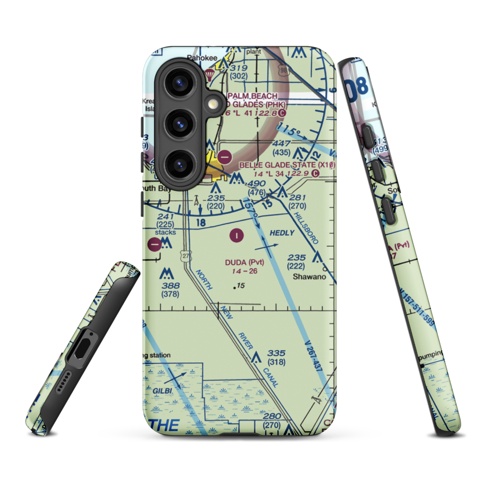 Duda Airstrip (FA69) VFR Sectional Samsung Phone Case Samsung Galaxy S24 Plus model shown