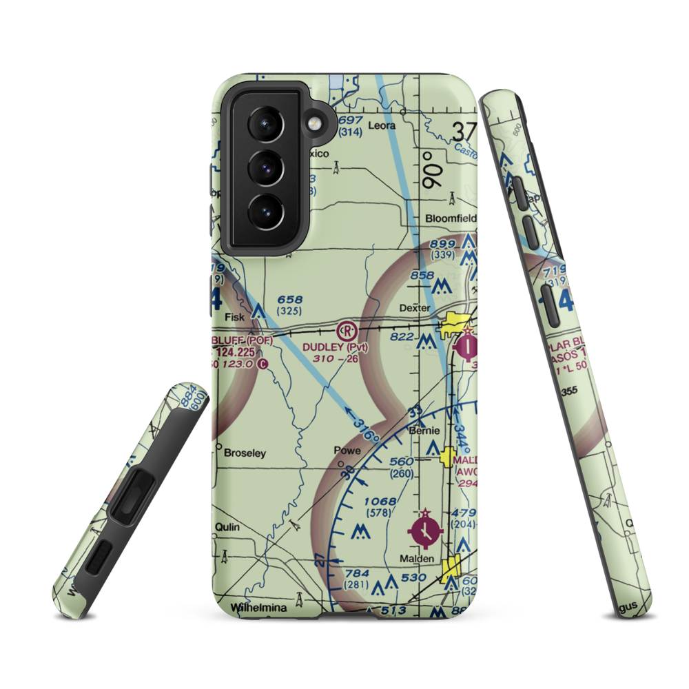 Dudley Airport (MO54) VFR Sectional Samsung Phone Case Samsung Galaxy S21 FE model shown