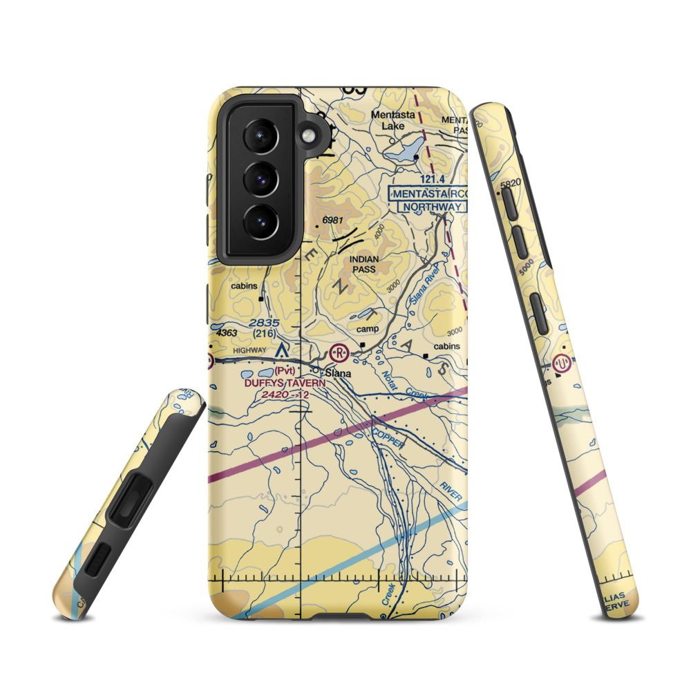 Duffys Tavern Airport (DDT) VFR Sectional Samsung Phone Case Samsung Galaxy S21 model shown