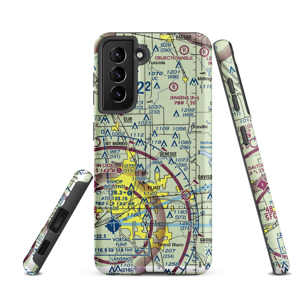 Duford Field (68G) VFR Sectional Samsung Phone Case Samsung Galaxy S21 FE model shown