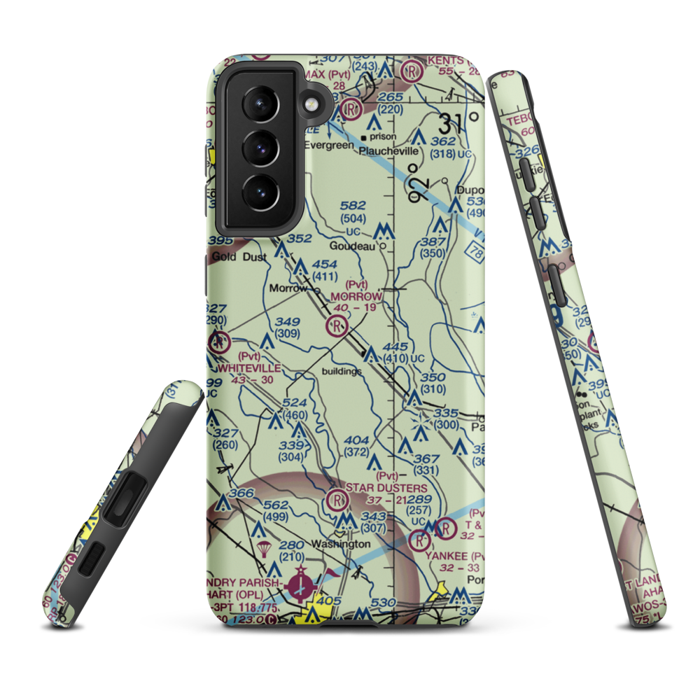 Dufour Airport (0LS6) VFR Sectional Samsung Phone Case Samsung Galaxy S21 FE model shown