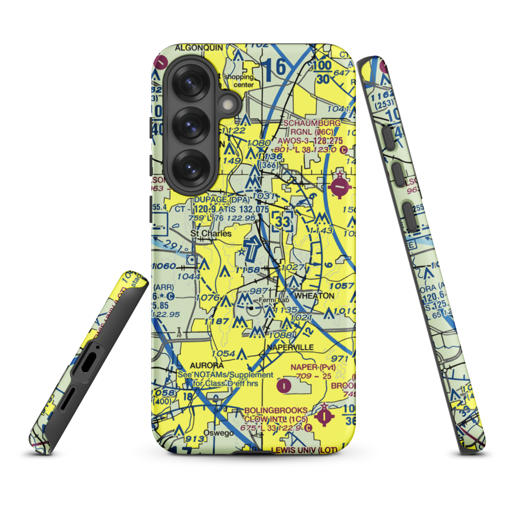 Dupage Airport (DPA) VFR Sectional Samsung Phone Case Samsung Galaxy S25 Plus model shown