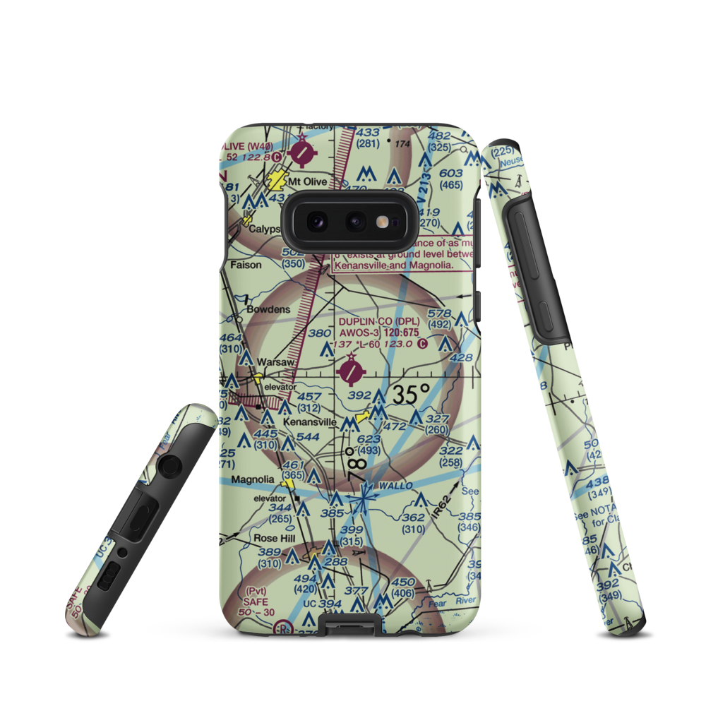 Duplin County Airport (DPL) VFR Sectional Samsung Phone Case Samsung Galaxy S10e model shown