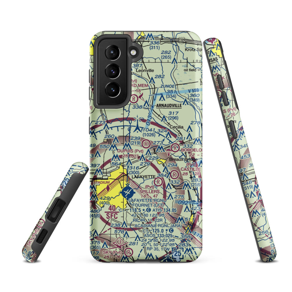 Dupuis Airport (LA41) VFR Sectional Samsung Phone Case Samsung Galaxy S21 Ultra model shown