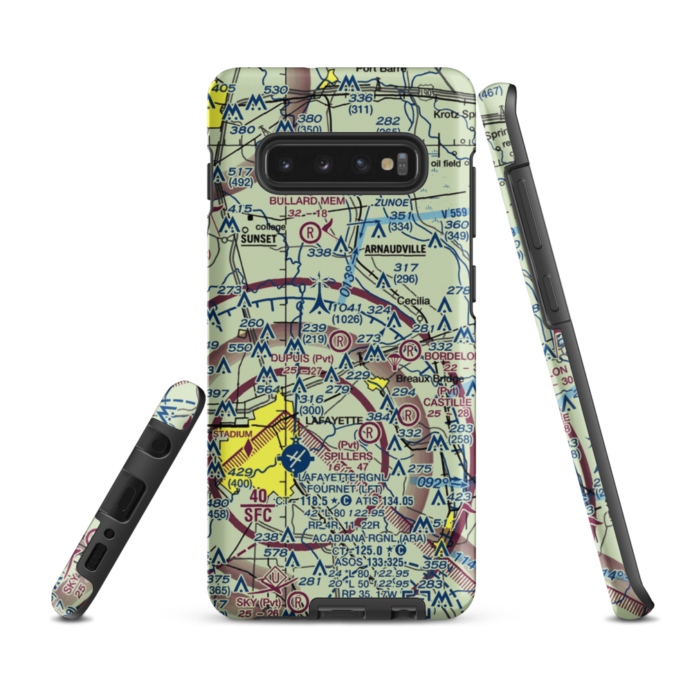 Dupuis Airport (LA41) VFR Sectional Samsung Phone Case Samsung Galaxy S10e model shown