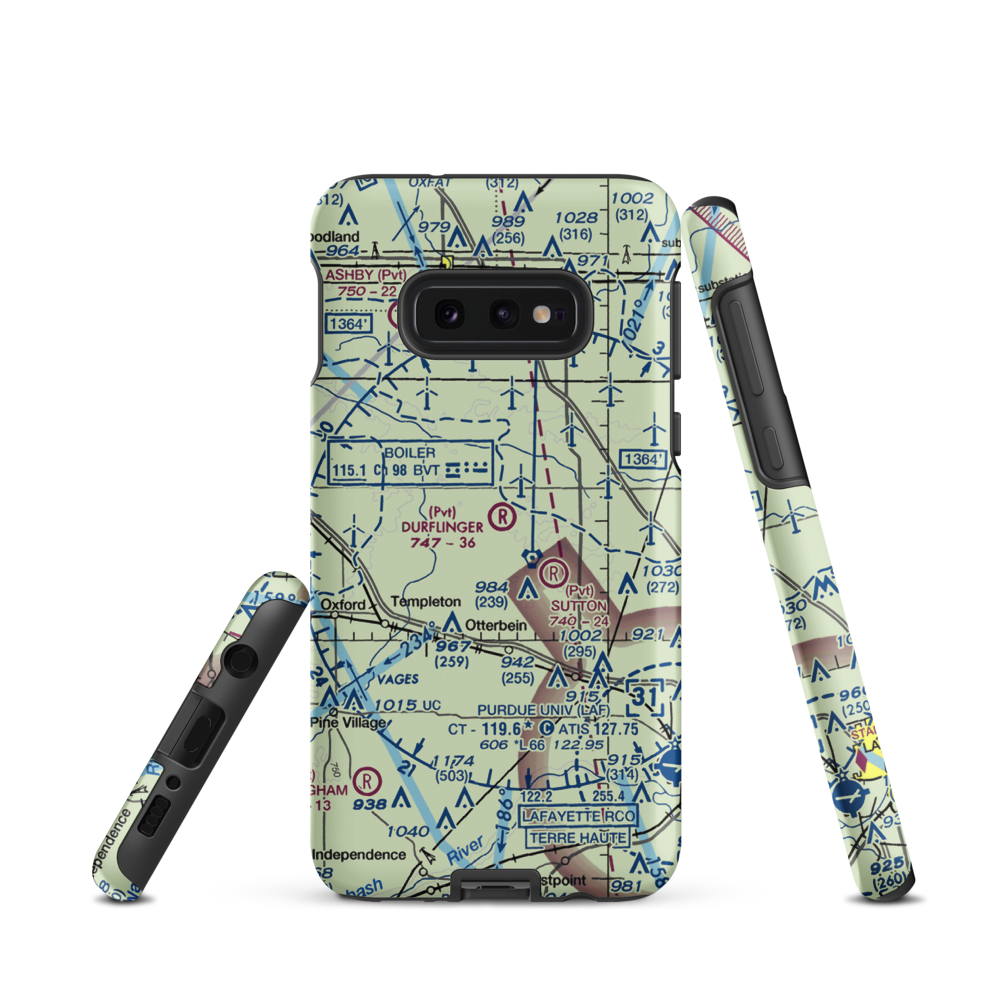 Durflinger Airport (IN29) VFR Sectional Samsung Phone Case Samsung Galaxy S10e model shown