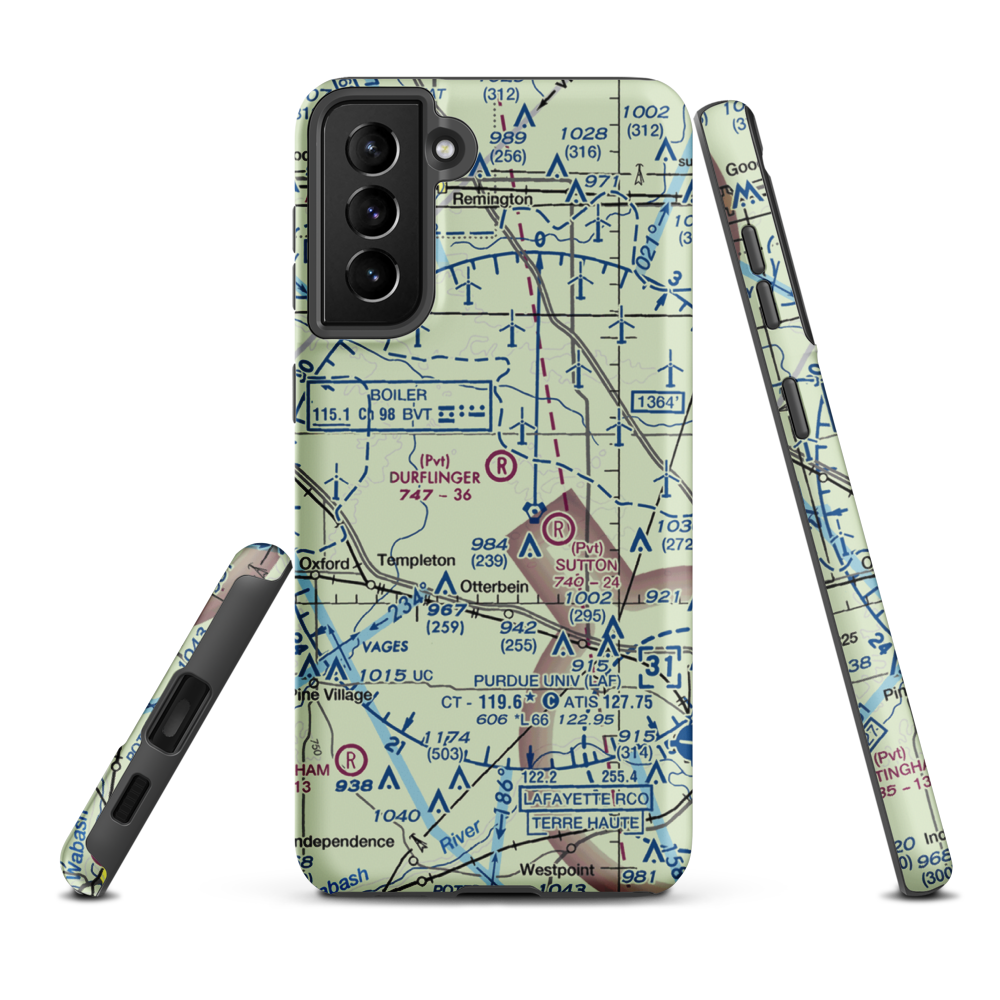 Durflinger Airport (IN29) VFR Sectional Samsung Phone Case Samsung Galaxy S21 FE model shown