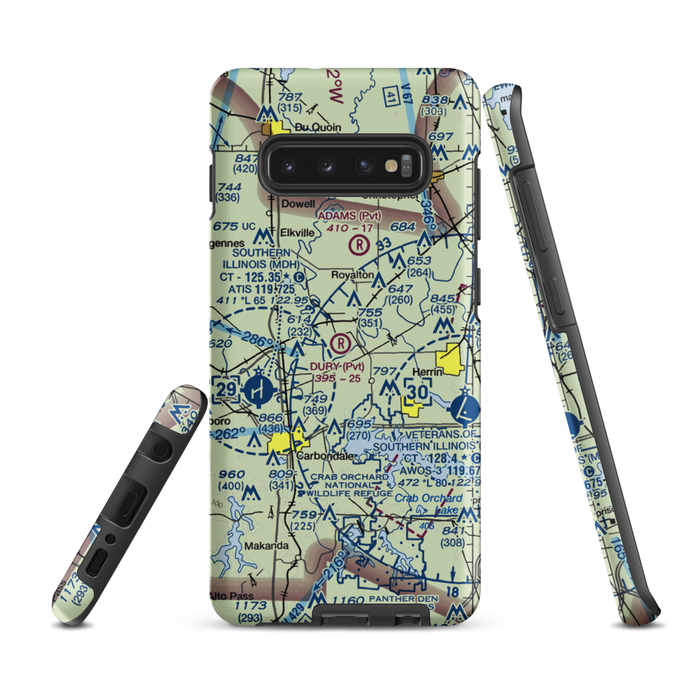 Dury Estates Airport (IL71) VFR Sectional Samsung Phone Case Samsung Galaxy S10 Plus model shown