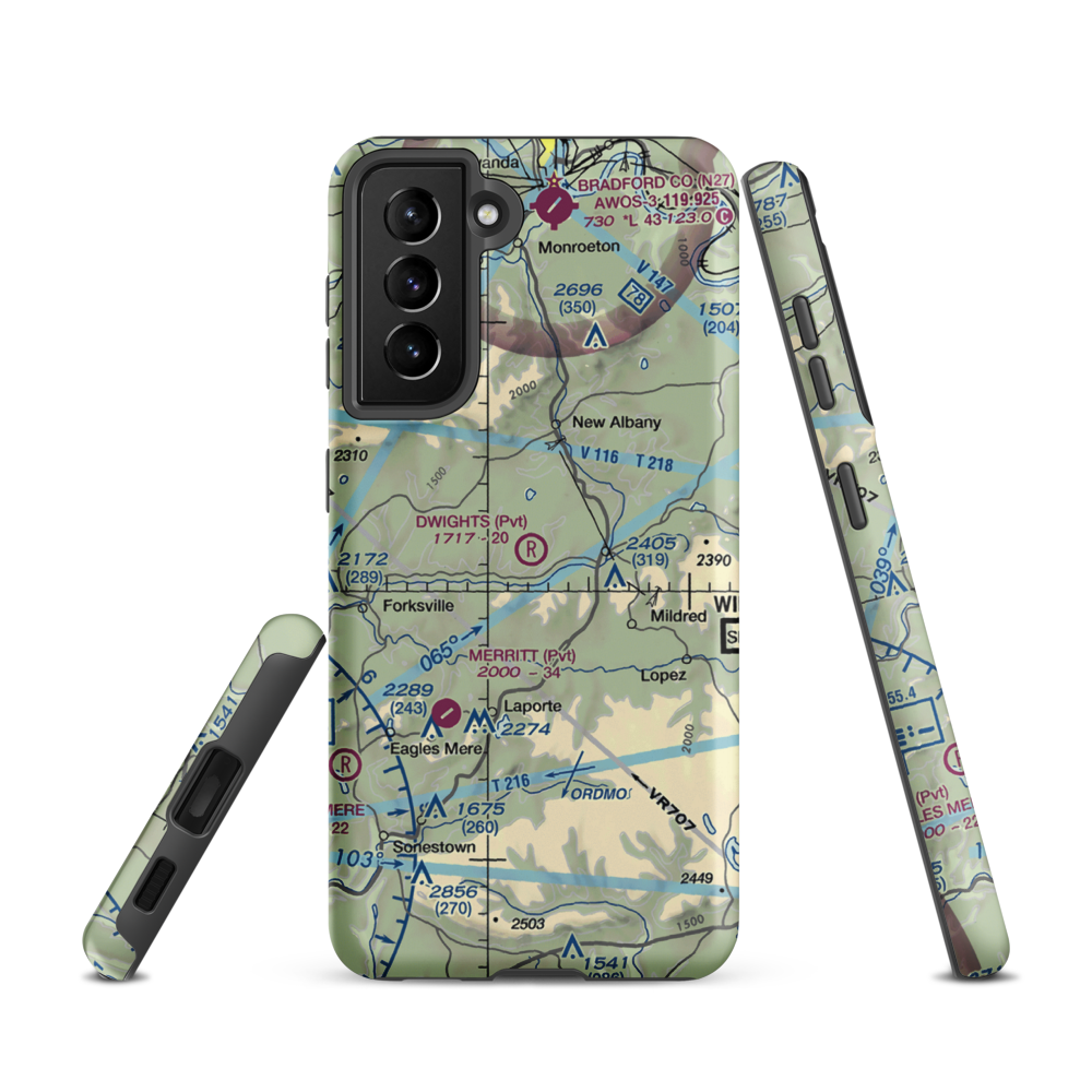 Dwight's Delight Airport (PA71) VFR Sectional Samsung Phone Case Samsung Galaxy S21 model shown