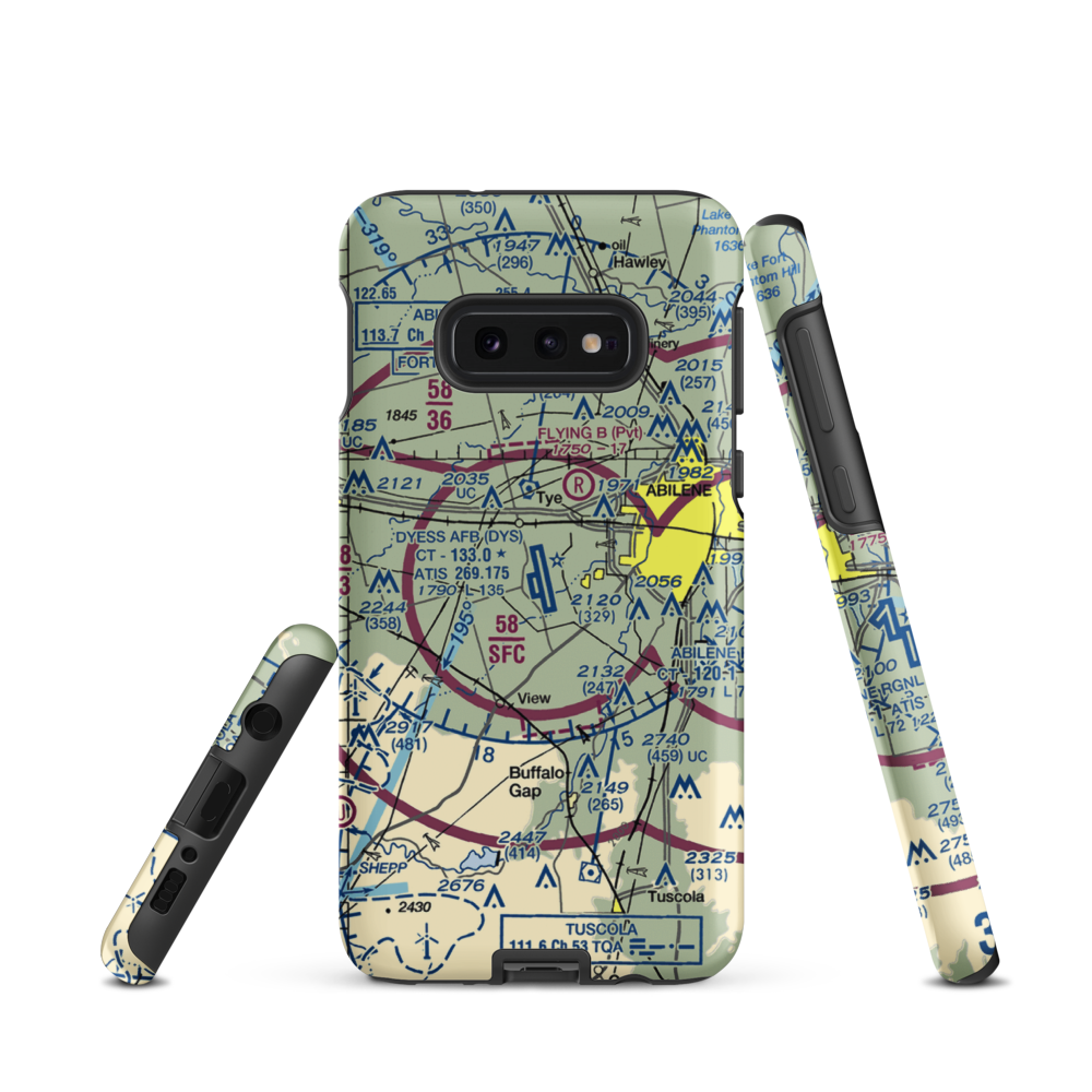 Dyess Air Force Base (DYS) VFR Sectional Samsung Phone Case Samsung Galaxy S10e model shown