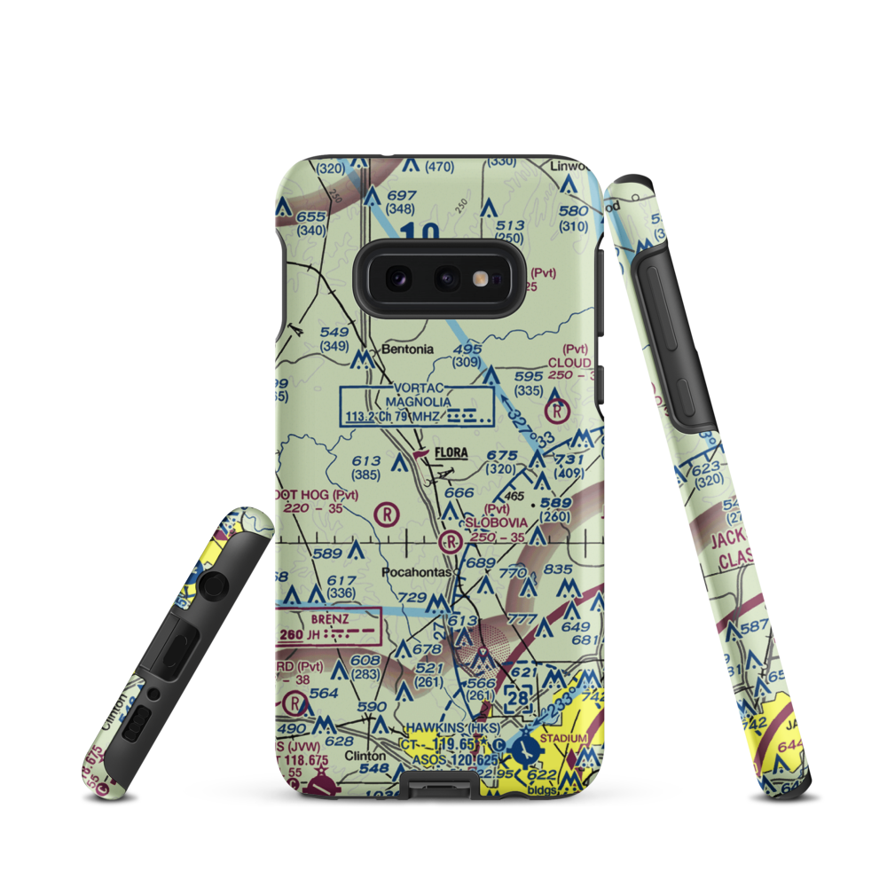 E E Lane Airport (3MS6) VFR Sectional Samsung Phone Case Samsung Galaxy S10e model shown