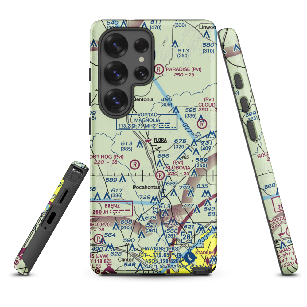 E E Lane Airport (3MS6) VFR Sectional Samsung Phone Case Samsung Galaxy S25 Ultra model shown