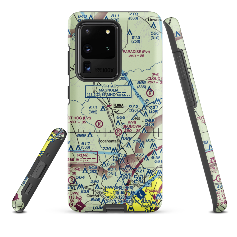 E E Lane Airport (3MS6) VFR Sectional Samsung Phone Case Samsung Galaxy S20 Ultra model shown