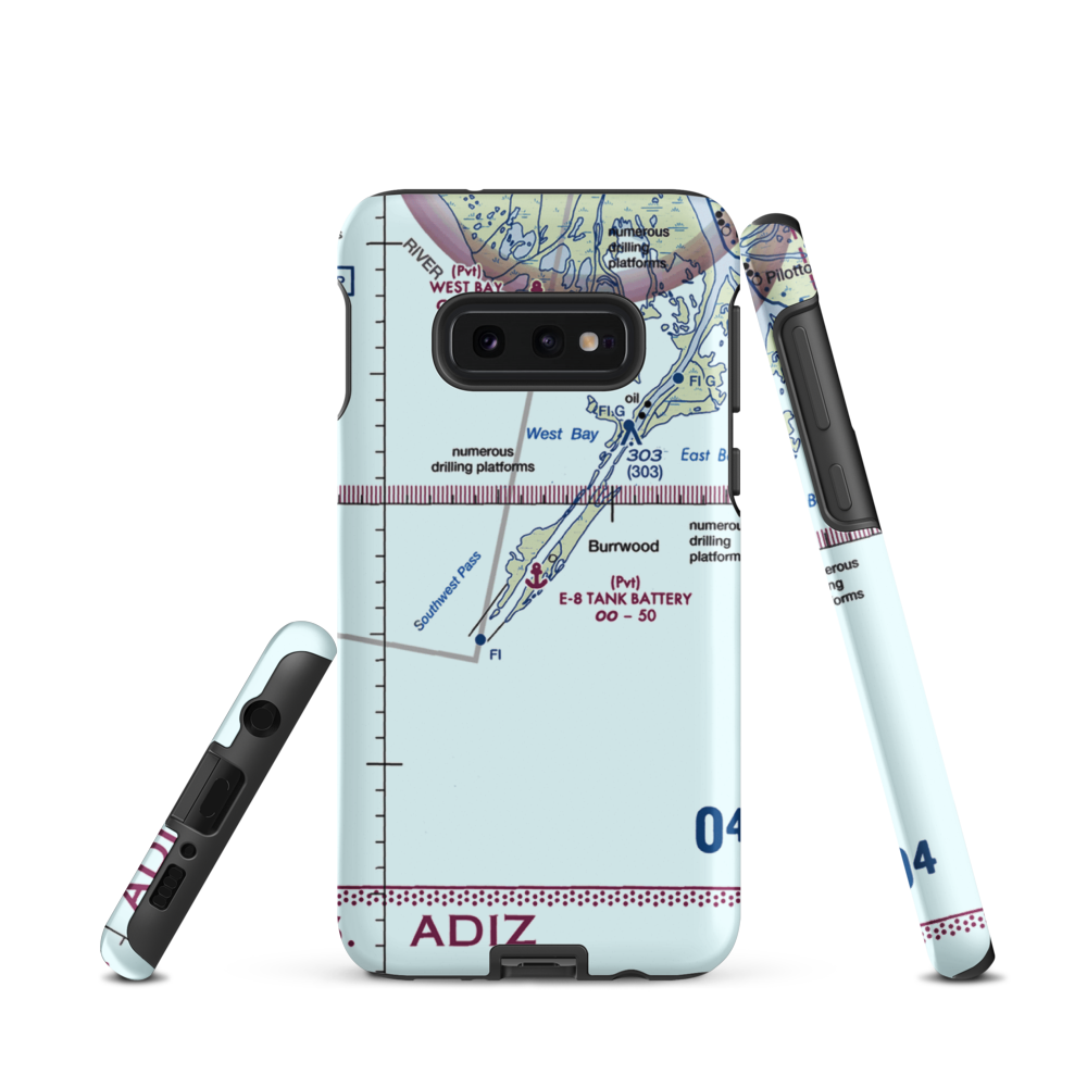 E-8 Tank Battery Seaplane Base (5LA6) VFR Sectional Samsung Phone Case Samsung Galaxy S10e model shown