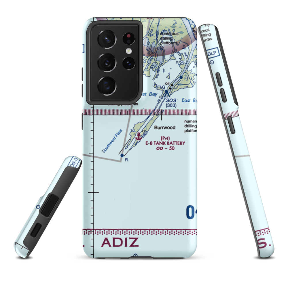 E-8 Tank Battery Seaplane Base (5LA6) VFR Sectional Samsung Phone Case Samsung Galaxy S21 Ultra model shown