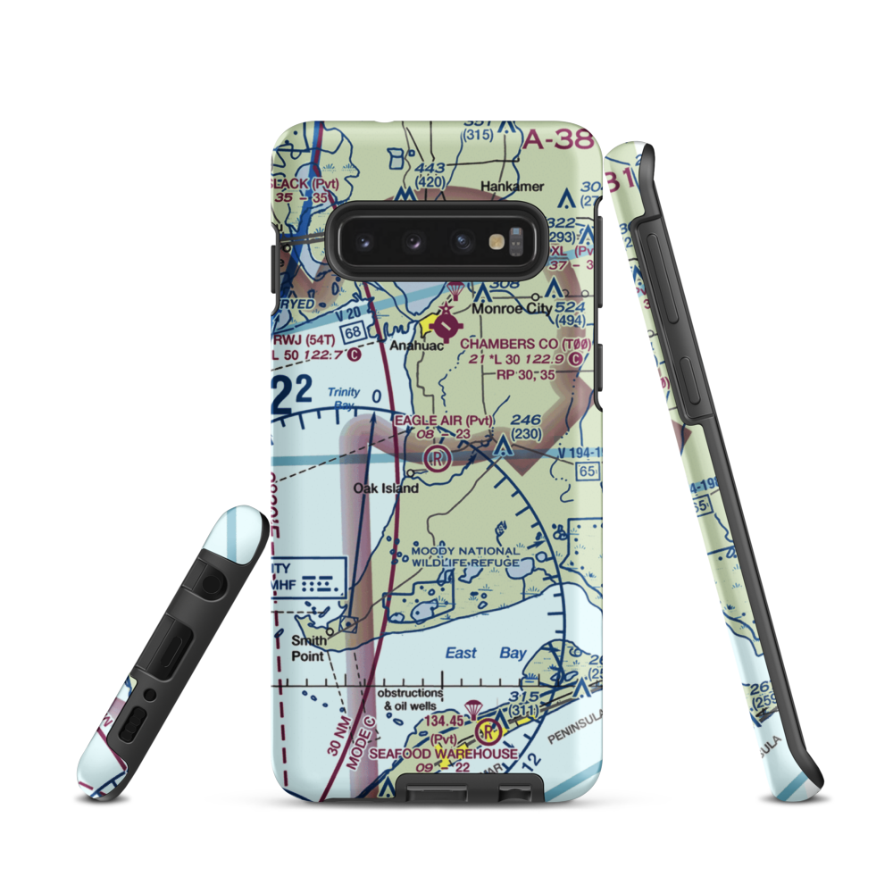 Eagle Air Airport (1TS0) VFR Sectional Samsung Phone Case Samsung Galaxy S10 model shown