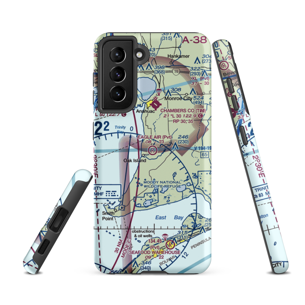 Eagle Air Airport (1TS0) VFR Sectional Samsung Phone Case Samsung Galaxy S21 FE model shown