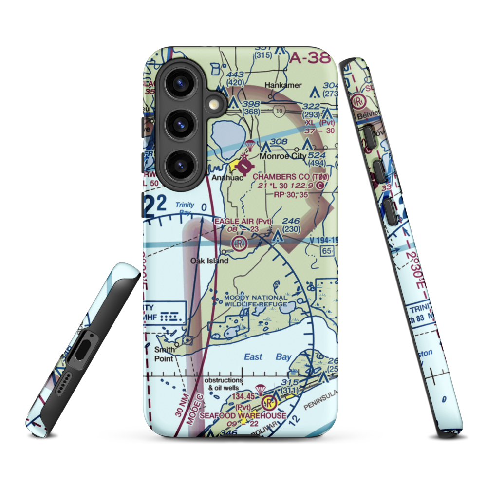 Eagle Air Airport (1TS0) VFR Sectional Samsung Phone Case Samsung Galaxy S24 Plus model shown