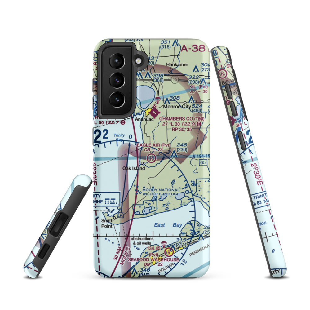 Eagle Air Airport (1TS0) VFR Sectional Samsung Phone Case Samsung Galaxy S21 model shown
