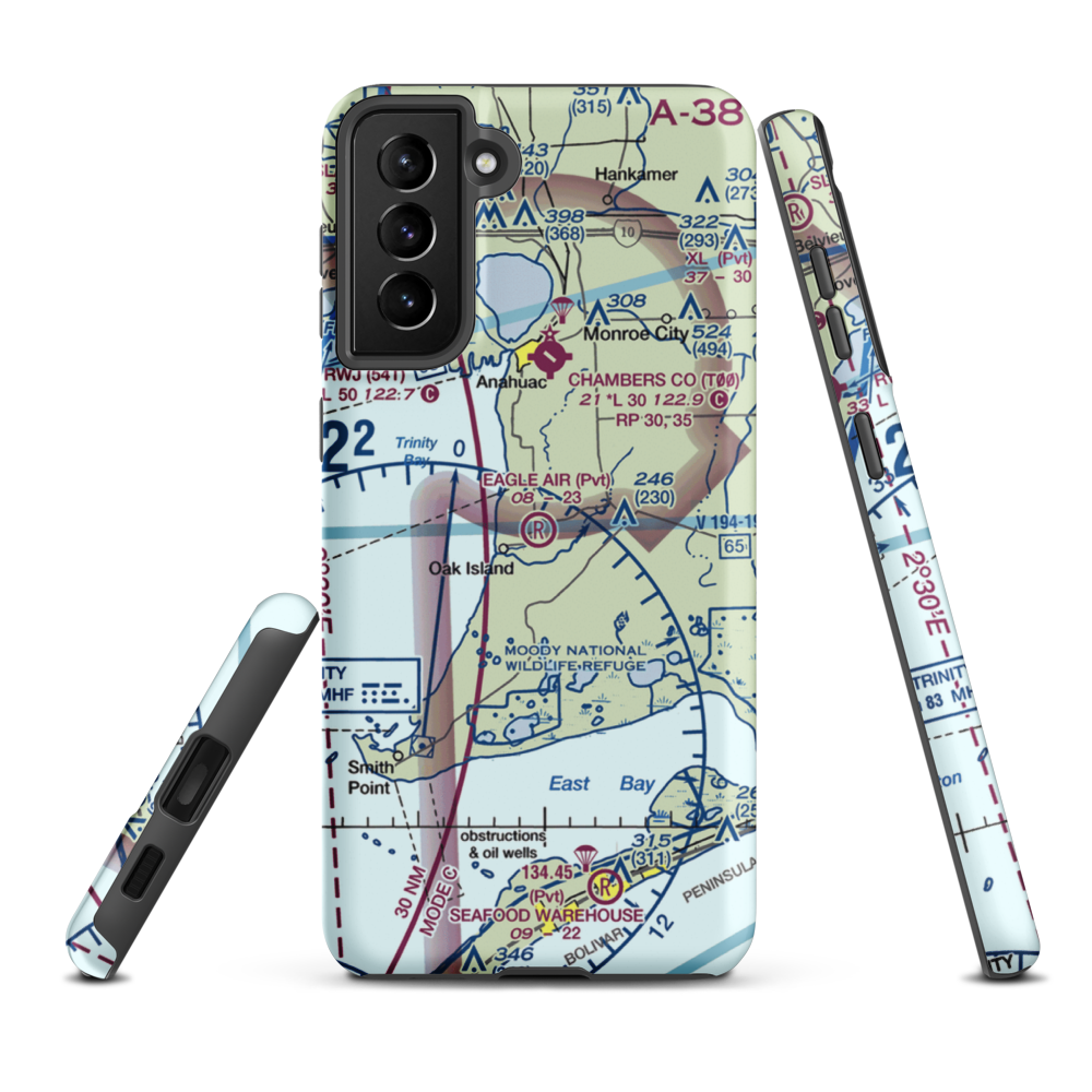 Eagle Air Airport (1TS0) VFR Sectional Samsung Phone Case Samsung Galaxy S21 FE model shown