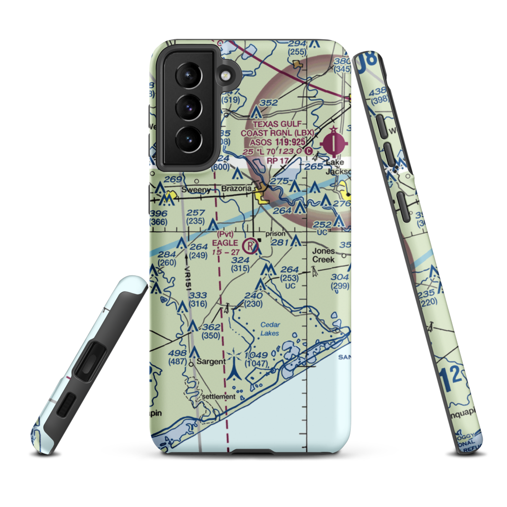 Eagle Air Park (BZT) VFR Sectional Samsung Phone Case Samsung Galaxy S21 Plus model shown