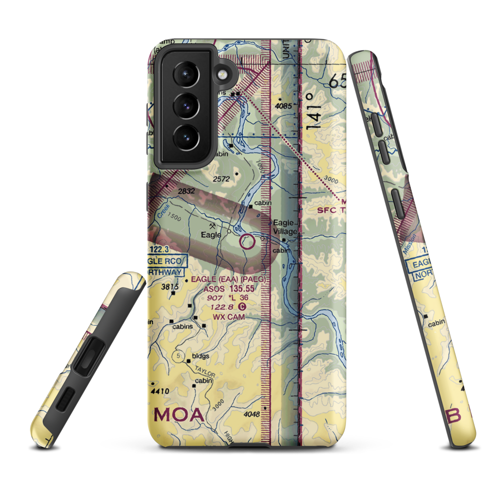 Eagle Airport (EAA) VFR Sectional Samsung Phone Case Samsung Galaxy S21 FE model shown