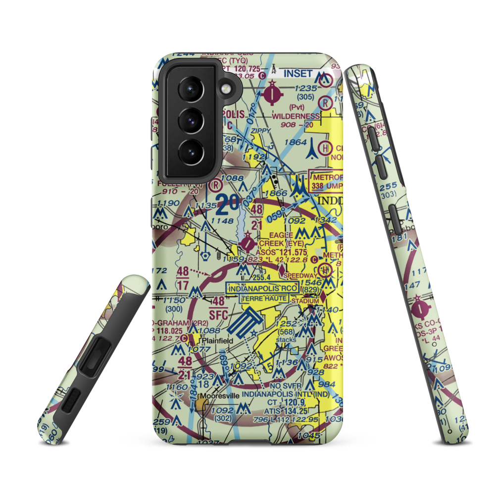 Eagle Creek Airpark (EYE) VFR Sectional Samsung Phone Case Samsung Galaxy S21 FE model shown