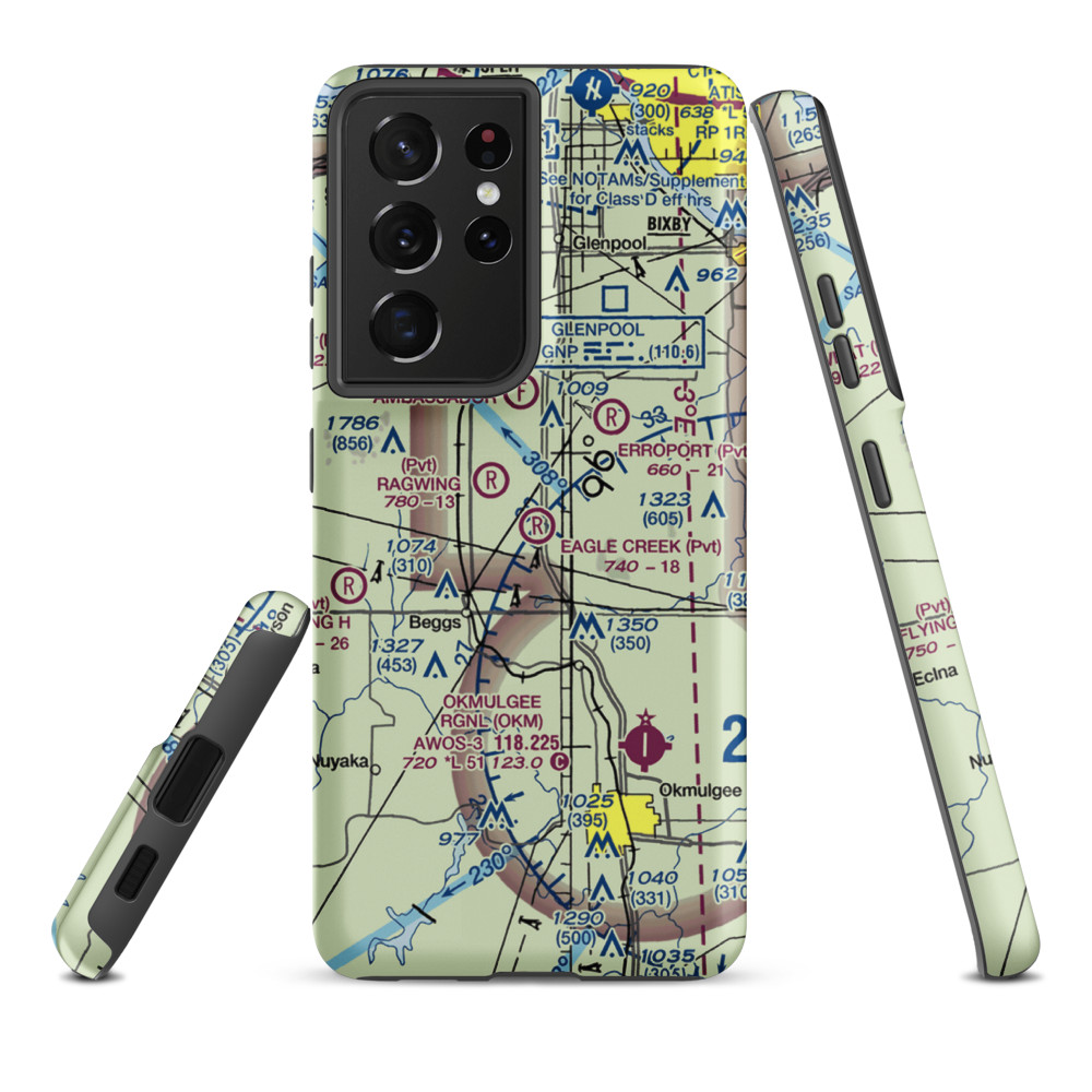 Eagle Creek Airport (51OK) VFR Sectional Samsung Phone Case Samsung Galaxy S21 Ultra model shown