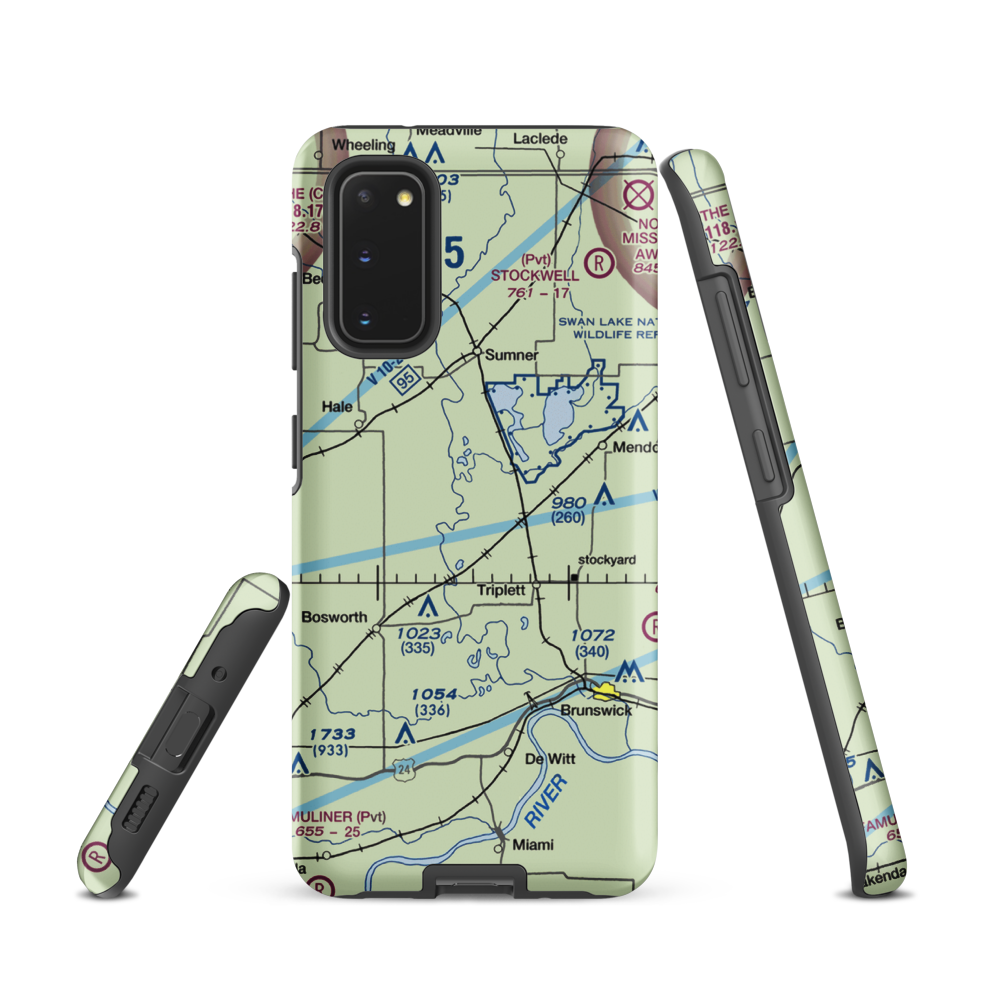 Eagle Lodge Airport (9MO9) VFR Sectional Samsung Phone Case Samsung Galaxy S20 model shown