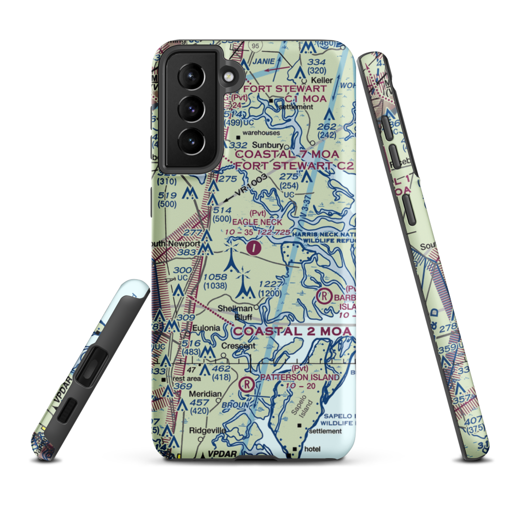 Eagle Neck Airport (1GA0) VFR Sectional Samsung Phone Case Samsung Galaxy S21 Plus model shown