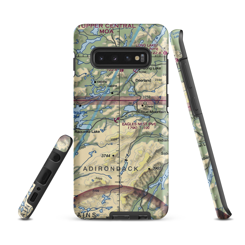Eagle Nest Seaplane Base (NY61) VFR Sectional Samsung Phone Case Samsung Galaxy S10 Plus model shown