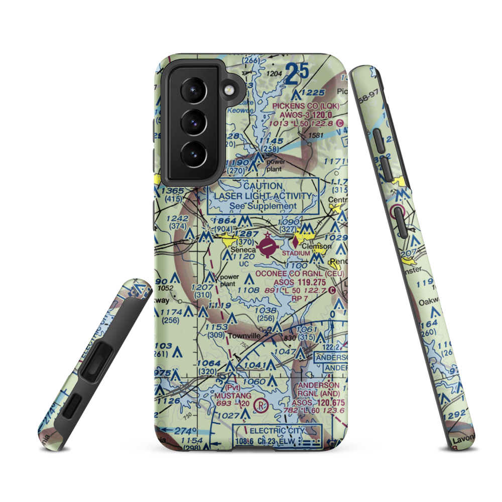 Eagle Ridge Airport (SC24) VFR Sectional Samsung Phone Case Samsung Galaxy S21 Ultra model shown