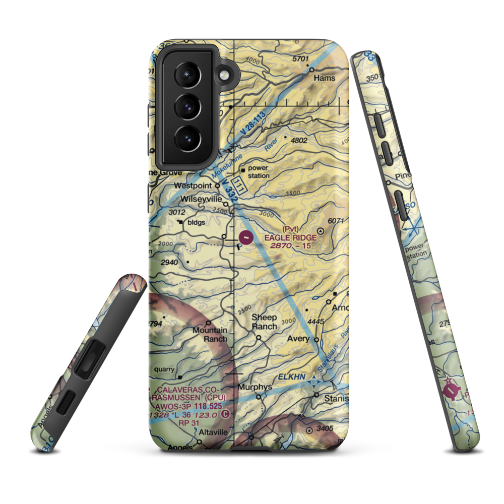 Eagle Ridge Ranch Airport (6CA6) VFR Sectional Samsung Phone Case Samsung Galaxy S21 FE model shown