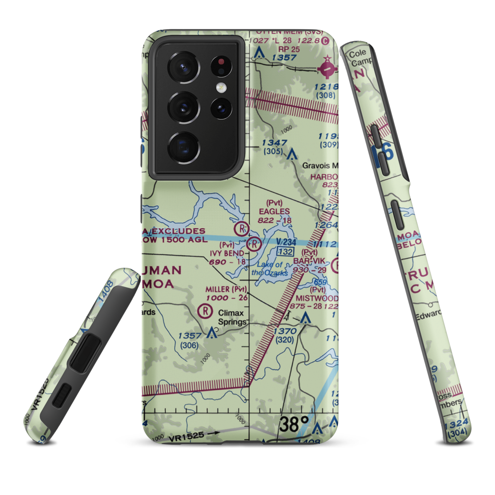 Eagle's Landing Airport (MU11) VFR Sectional Samsung Phone Case Samsung Galaxy S21 Plus model shown