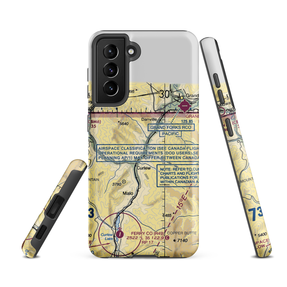 Eagle's Nest Airport (US-0121) VFR Sectional Samsung Phone Case Samsung Galaxy S21 FE model shown