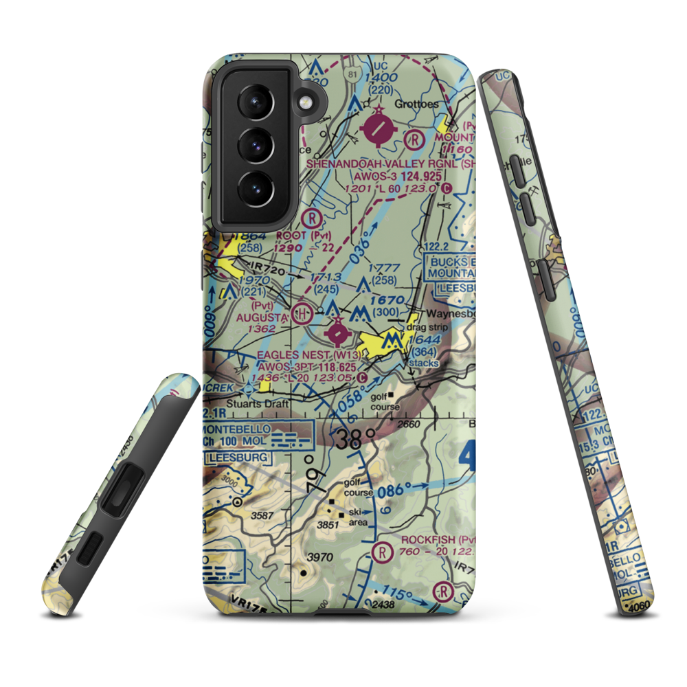 Eagle's Nest Airport (W13) VFR Sectional Samsung Phone Case Samsung Galaxy S21 Plus model shown