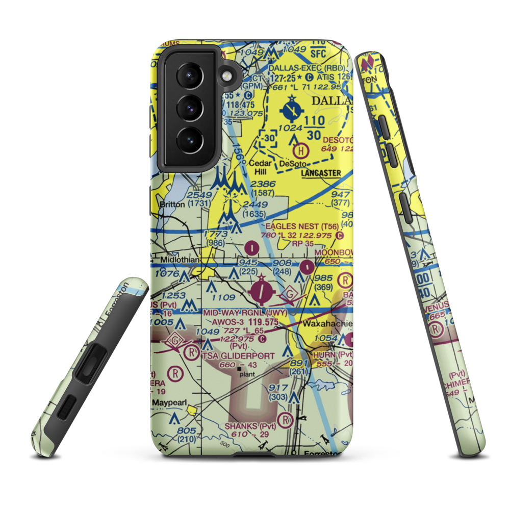 Eagle's Nest Estates Airport (T56) VFR Sectional Samsung Phone Case Samsung Galaxy S21 FE model shown