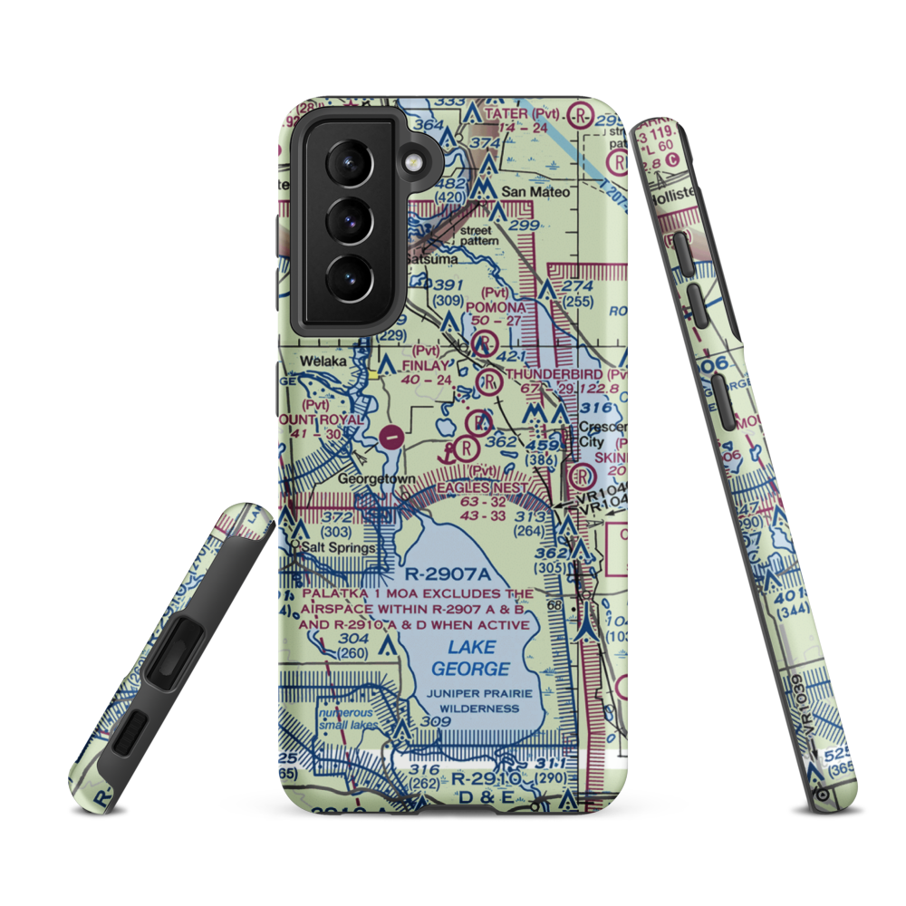 Eagles Nest Aerodrome (FD44) VFR Sectional Samsung Phone Case Samsung Galaxy S21 FE model shown