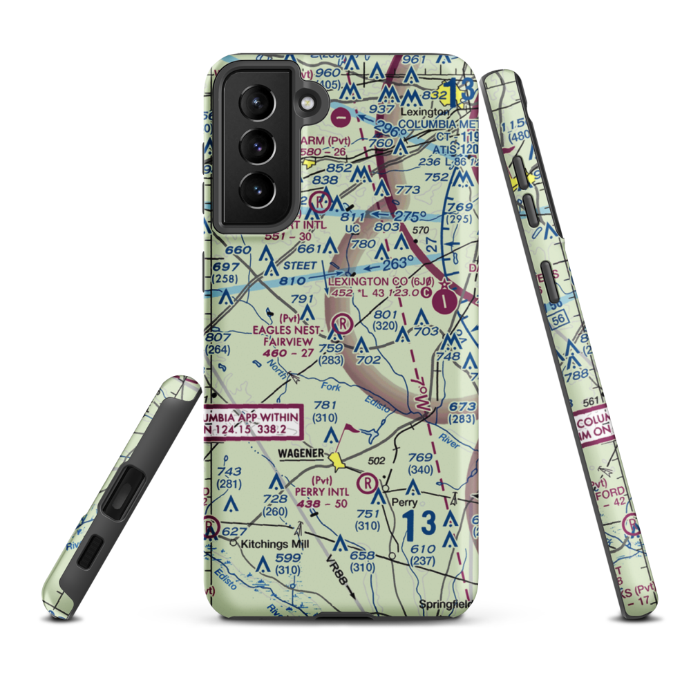 Eagles Nest-Fairview Airpark (SC23) VFR Sectional Samsung Phone Case Samsung Galaxy S21 FE model shown